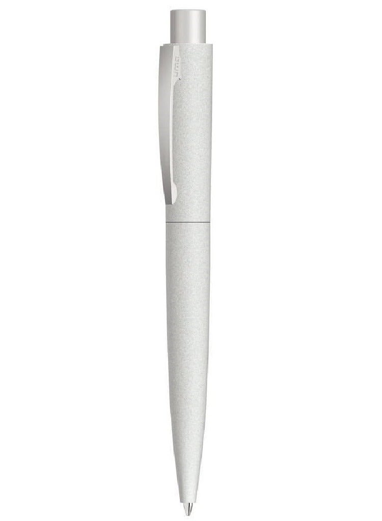 Uma Pack of 5 Retractable Metal Ballpoint Pen with Stone Look and Touch From UMA Made In Germany Light Grey - Image 2