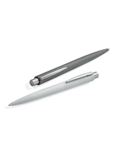 Uma Pack of 5 Retractable Metal Ballpoint Pen with Stone Look and Touch From UMA Made In Germany Light Grey  - Image 4