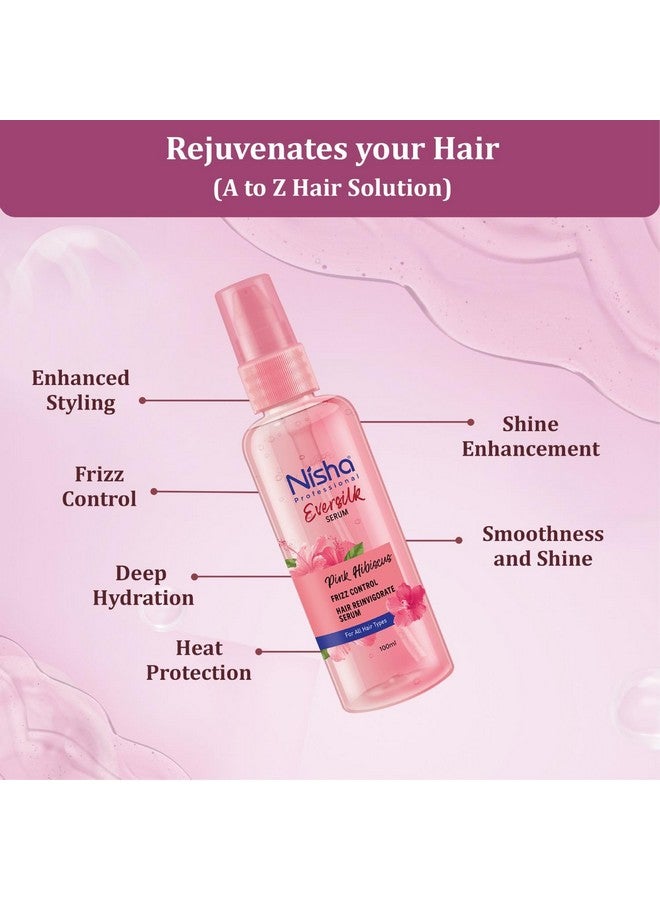 نيشا سيروم بروفيشنال هير رينيفيجوريت 100 مل، سيروم للشعر بزهرة الكركديه الوردية للشعر المجعد، سيروم شعر إيفيرسيلك لجميع أنواع الشعر - Image 3