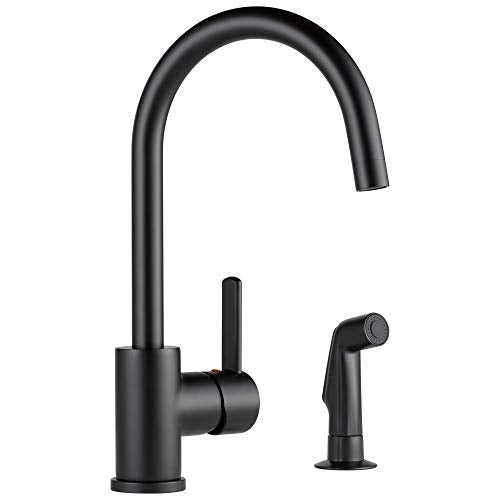 Peerless Precept Single-Handle Kitchen Sink Faucet with Side Sprayer, Matte Black P199152LF-BL - Image 2