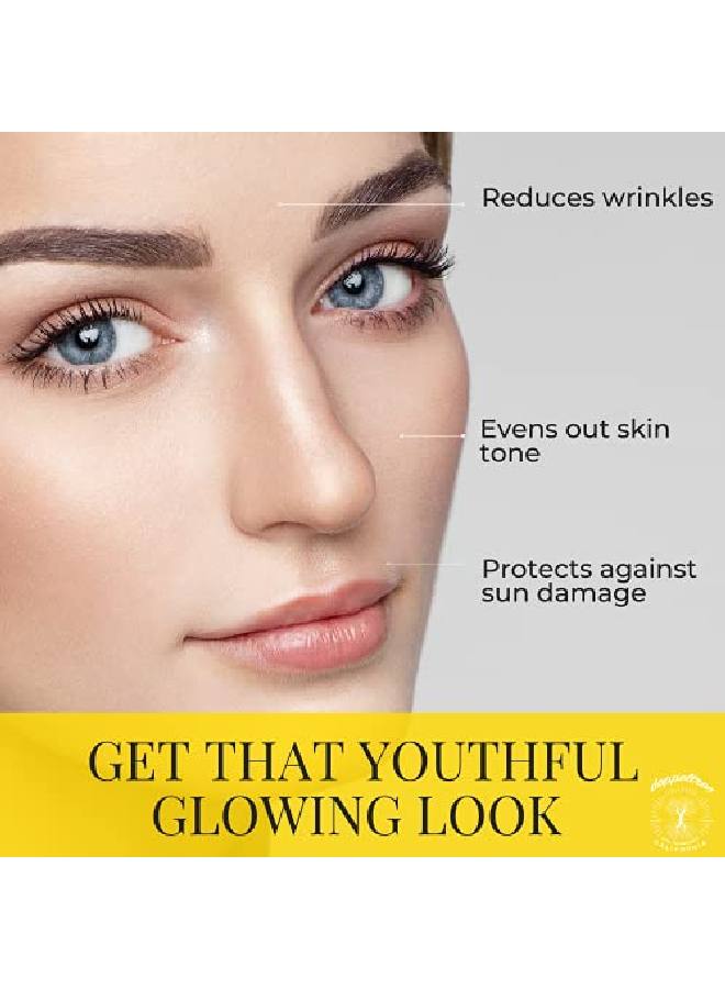 Doppeltree Organic Vitamin C Facial Serum For Face With Hyaluronic Acid Vitamin E And 24K Gold Anti Aging Wrinkles Dark Spots & Acne Scar Vit C (20%) Treatment Formulated In San Francisco - Image 3