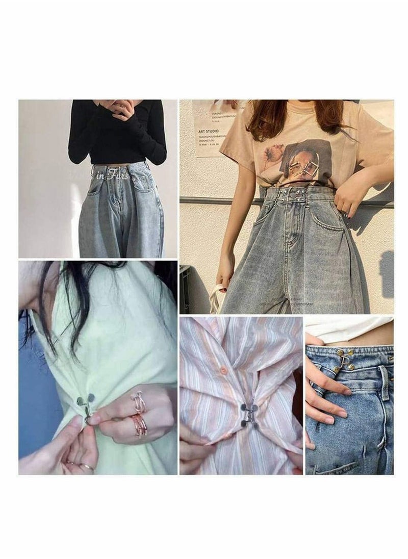 Excefore Adjustable Nail-Free Waist Buckle, Waist Buckle Extender Set Jeans Extender Waist Extender Button for Pants Jeans, The Best Tool to Tighten Pants and Skirts 3 Set  - Image 3