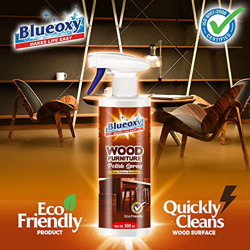 BLUEOXY Wood Polish |Furniture & Laminate| Cleaner| Polish |Cleanse Protects| Beautifies |Shiny Wood Furniture Surfaces| Gloss Finish| Orange Oil Base |Ecological Formulation| 500 ML| RTU Spray |QTY 2 - Image 2