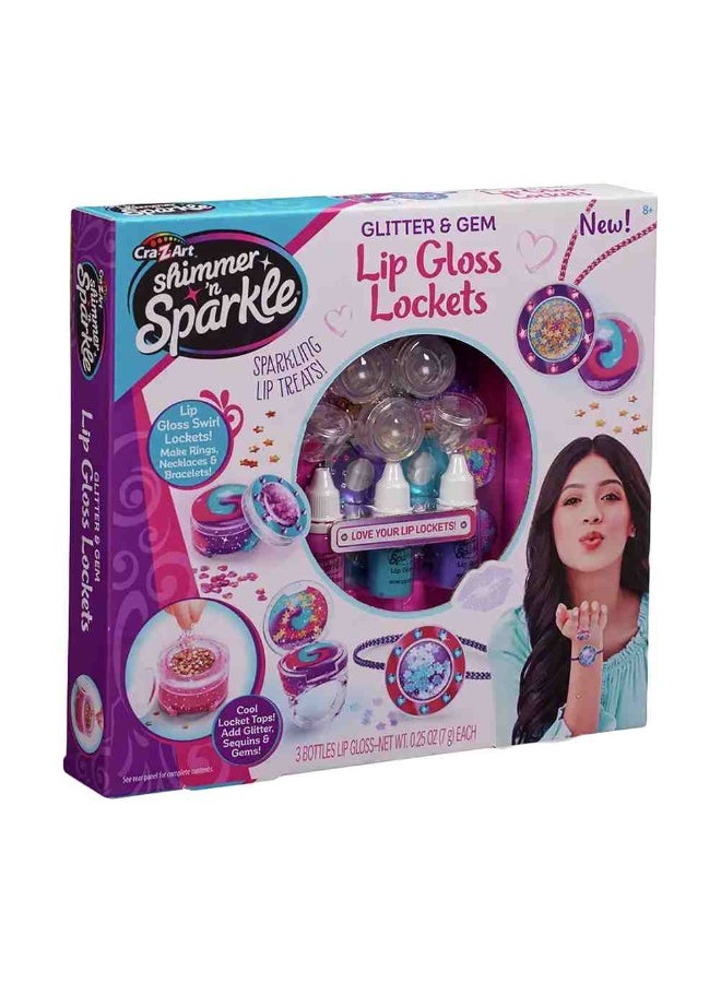 Cra-Z-Art Shimmer N Sparkle Glitter & Gem Lip Gloss Locket Kit - Image 1