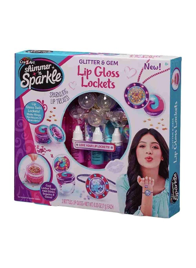 Cra-Z-Art Shimmer N Sparkle Glitter & Gem Lip Gloss Locket Kit - Image 2