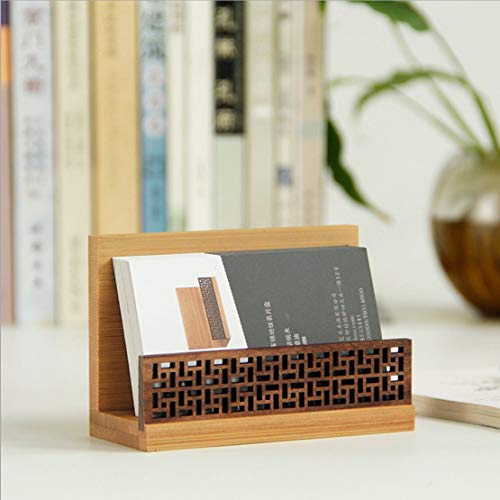 Szblaze Japanese Garden Style Wood Office Business Card Holder for Desk Organizers and Accessories - Image 3