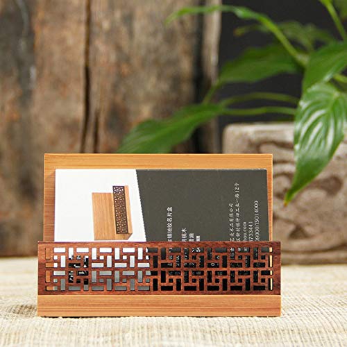 Szblaze Japanese Garden Style Wood Office Business Card Holder for Desk Organizers and Accessories - Image 2