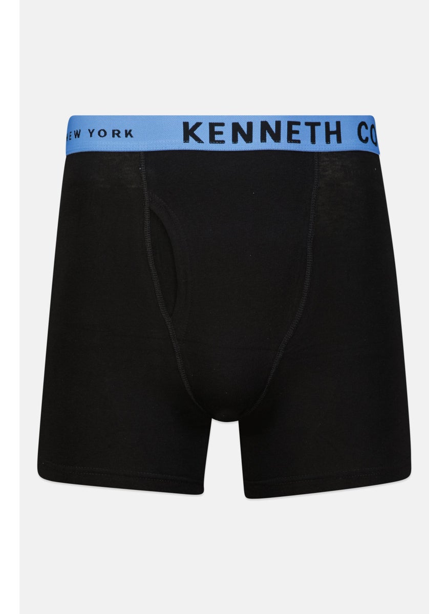Kenneth Cole - Men 3 Pcs Brand Logo Low Rise Trunk, Black Combo - Image 1