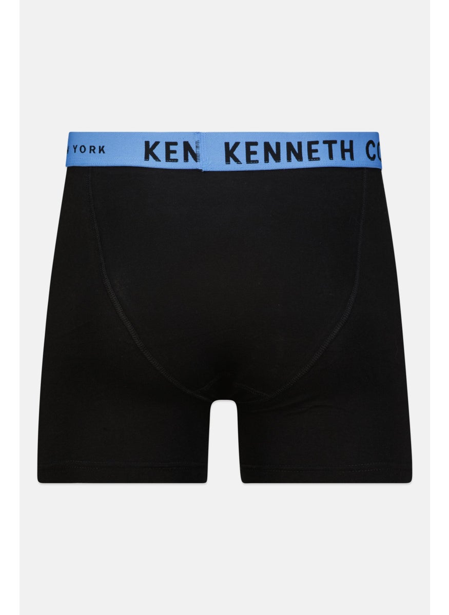 Kenneth Cole - Men 3 Pcs Brand Logo Low Rise Trunk, Black Combo - Image 1