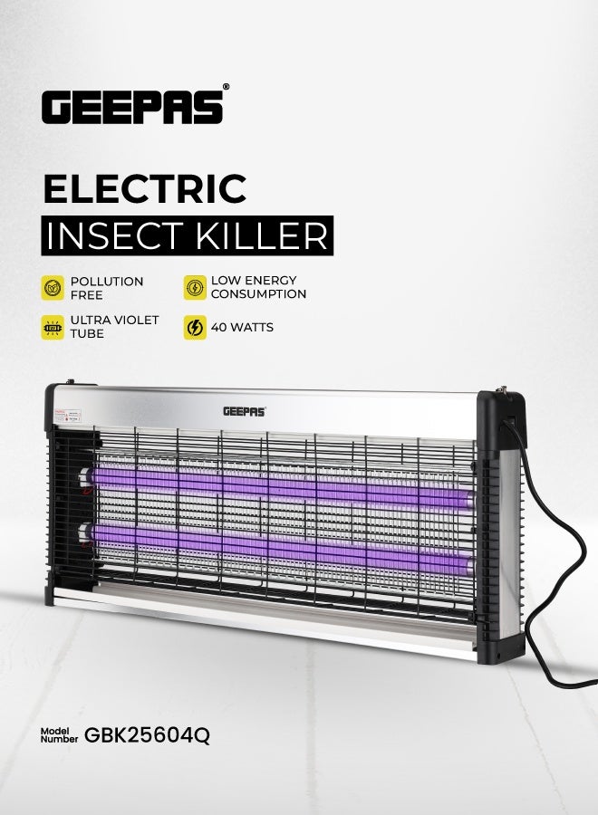 GEEPAS Powerful Electric Bug Zapper | 40W (2x20W) UV Tube Indoor/Outdoor Insect Killer | Automatic Fly & Mosquito Pest Control - Image 1