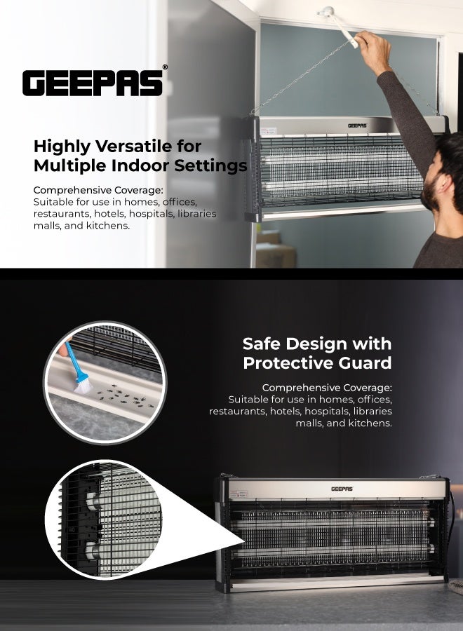 GEEPAS Powerful Electric Bug Zapper | 40W (2x20W) UV Tube Indoor/Outdoor Insect Killer | Automatic Fly & Mosquito Pest Control - Image 4