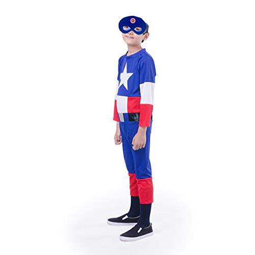 FancyDressWale American Soldier costume for Boys with Cape and Felt Mask; Blue; 8-10 Years - Image 3