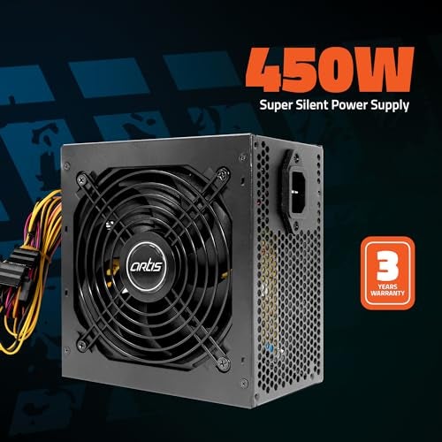 Artis VIP 450R12 Pro SMPS Computer Power Supply Unit 120mm Smart Temperature Control Fan Supports The Latest ATX 12V Intel & AMD Platforms, Hi-Pot Tested (Black) - Image 4
