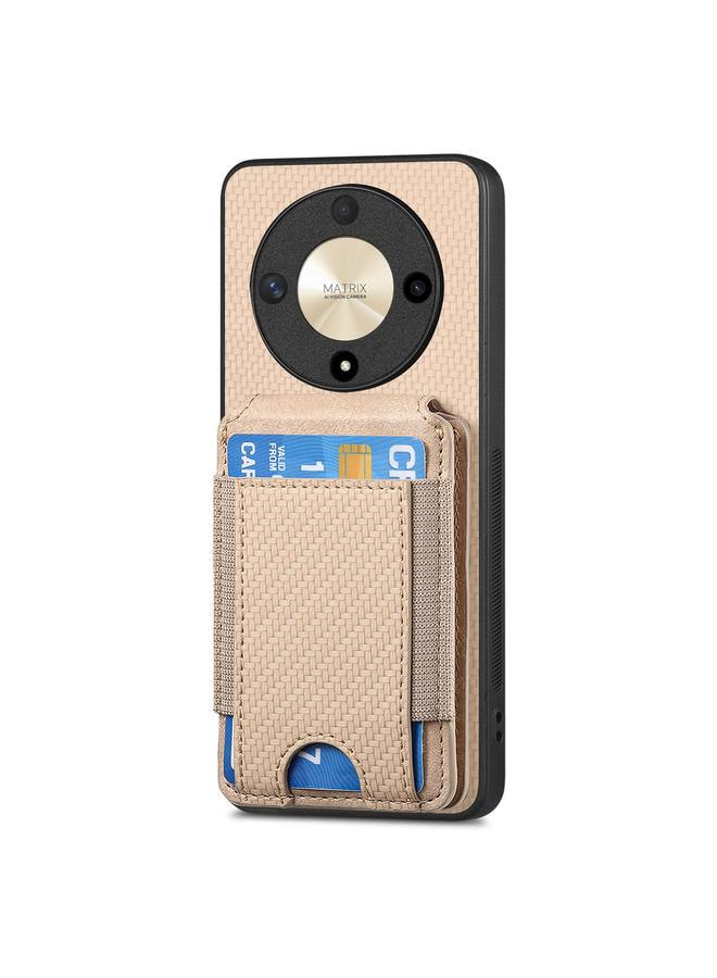 S-TOP Case For Honor Magic4 Pro Carbon Fiber Vertical Flip Wallet Stand Phone Case - Image 2