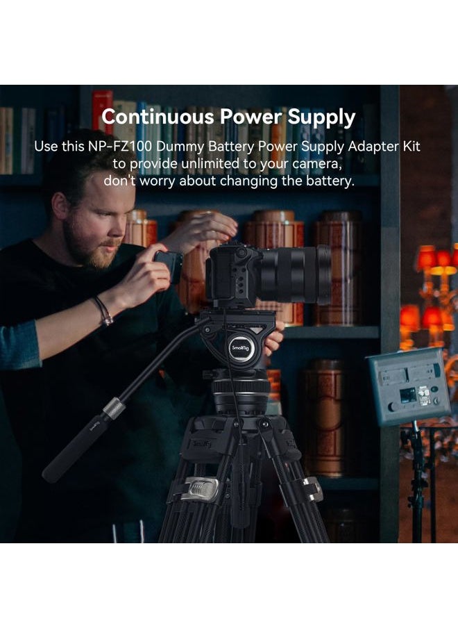 SMALLRIG - SmallRig NP-FZ100 A7S III Dummy Battery Power Supply Adapter Kit for Sony A7 III, A7 IV, A7S III, A7R III, A7R IV, A7R V, A7C, A1, A9, A9 II, A6600, A6700, FX3, FX30, ZV-E1 Cameras - 4268 - Image 1