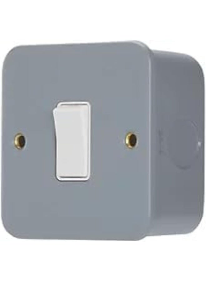 melfi Metal Clade Electrical Wall Switch: Epoxy Gray Powder Coated for Enhanced Durability (METAL CLADE SWITCH 1G 2WAY) - Image 1