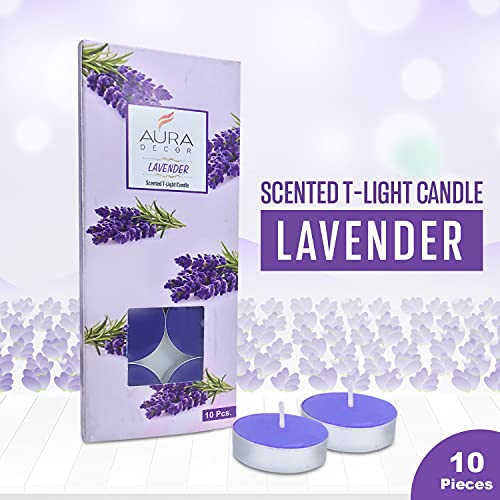 AURA DECOR AuraDecor Pack of 20 Fragrance Tealight Candles || Spa Candles || 3 Hours Burning Time (Lavender & Jasmine) - Image 2