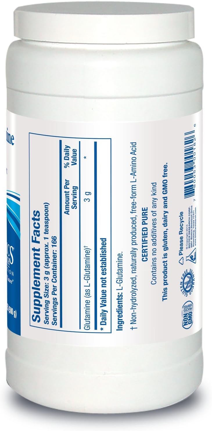 Biotics Research L Glutamine Powder Powdered Formula 3gServing Gastrointestinal Health Gut Lining Support Optimal Muscle Support Lean Muscle Antioxidant Activity 179 Ounces 166 Servings - Image 2