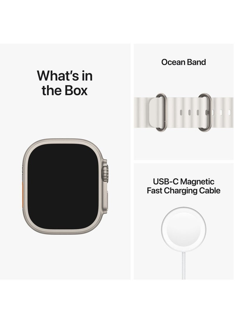 The New DT NO.1 ULTRA Smart Watch Series 8 With A Full Screen Works With The Android And IOS System Is Responsive Wireless Charging And Supports GPS, Size 49 mm - White Color