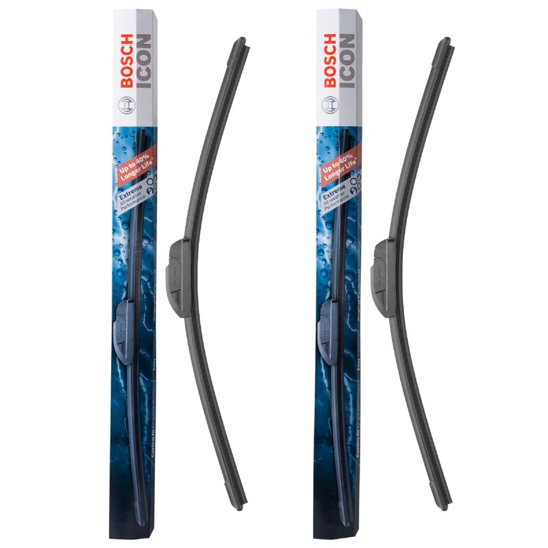 BOSCH 22A22B ICON Beam Wiper Blades - Driver and Passenger Side - Set of 2 Blades (22A u0026 22B) - Image 2