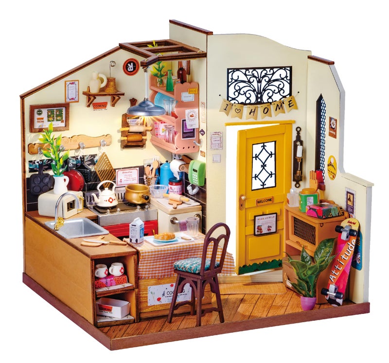 Rowood Miniature House KitDIY Miniature Dollhouse Kit for AdultsModel Kits for Adults to Build with LEDBirthday for AdultHomey Kitchen - Image 2