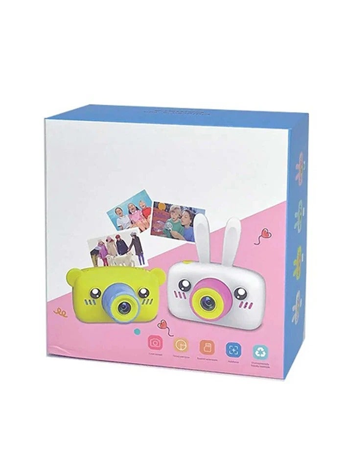 Children Camera Cartoon Rabbit 2 Color Display 1080P HD Video Recorder Auto Focus Auto Dimming Delay Capture Built-In Stickers & Mirror Effects Support Memory Card Rechargeable Kids Digital - Image 1