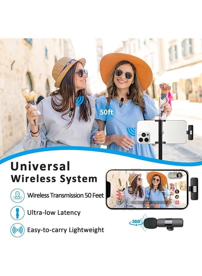 كيلا ميكروفون لاسلكي احترافي للياقة لجهاز iPhone وiPad - ميكروفون مكثف لاسلكي متعدد الاتجاهات للتسجيل الصوتي للمقابلات ومقاطع الفيديو والبودكاست ومدونات الفيديو على YouTube، بلوتوث، لون أسود - Image 3