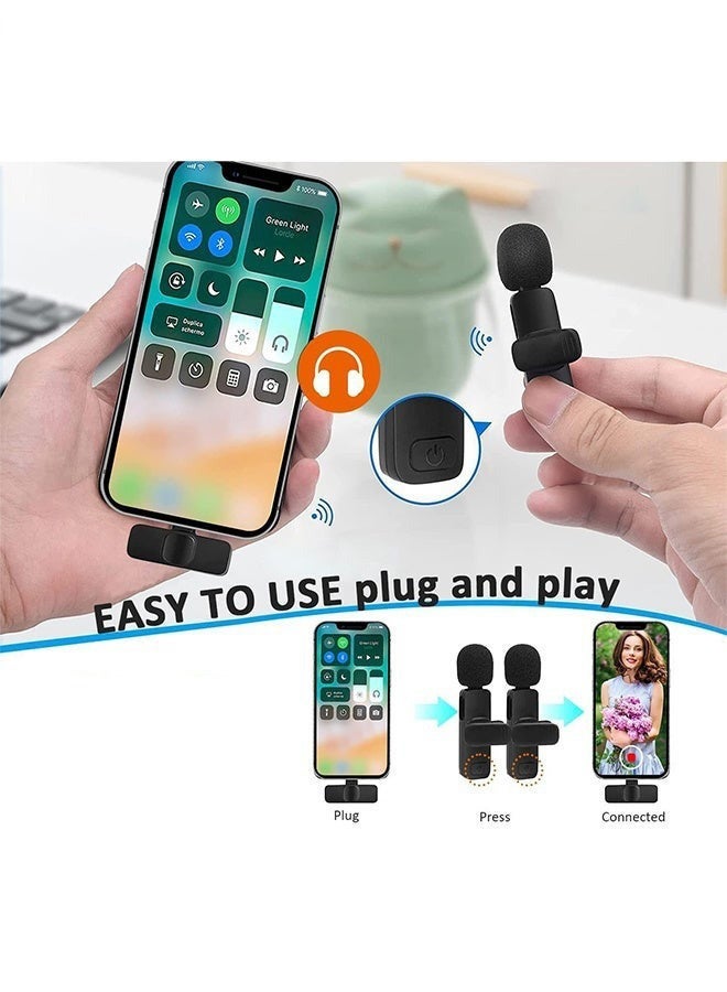 كيلا ميكروفون لاسلكي احترافي للياقة لجهاز iPhone وiPad - ميكروفون مكثف لاسلكي متعدد الاتجاهات للتسجيل الصوتي للمقابلات ومقاطع الفيديو والبودكاست ومدونات الفيديو على YouTube، بلوتوث، لون أسود - Image 4