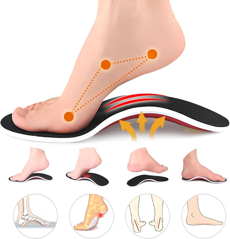 Tishta Medical High Arch Support Insoles | Reduces Heel Pain & Flat Feet | Orthotic Insole Redistributes Weight & Improves Foot Alignment | Suitable for Walking & Long Standing | Ideal for Men & Women 40-46 - Image 2