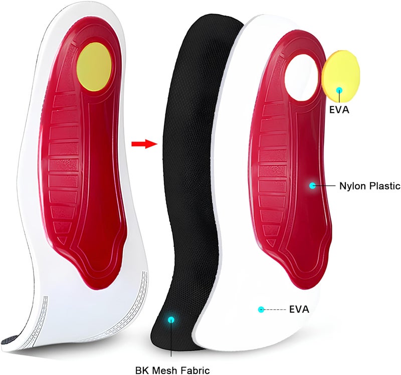 Tishta Medical High Arch Support Insoles | Reduces Heel Pain & Flat Feet | Orthotic Insole Redistributes Weight & Improves Foot Alignment | Suitable for Walking & Long Standing | Ideal for Men & Women 40-46 - Image 5