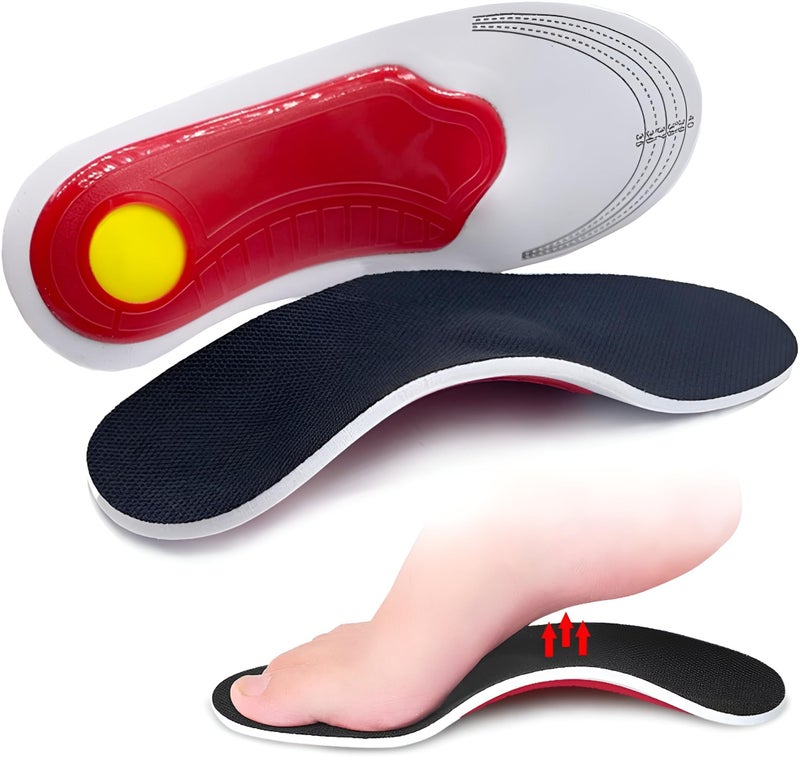 Tishta Medical High Arch Support Insoles | Reduces Heel Pain & Flat Feet | Orthotic Insole Redistributes Weight & Improves Foot Alignment | Suitable for Walking & Long Standing | Ideal for Men & Women 40-46 - Image 1