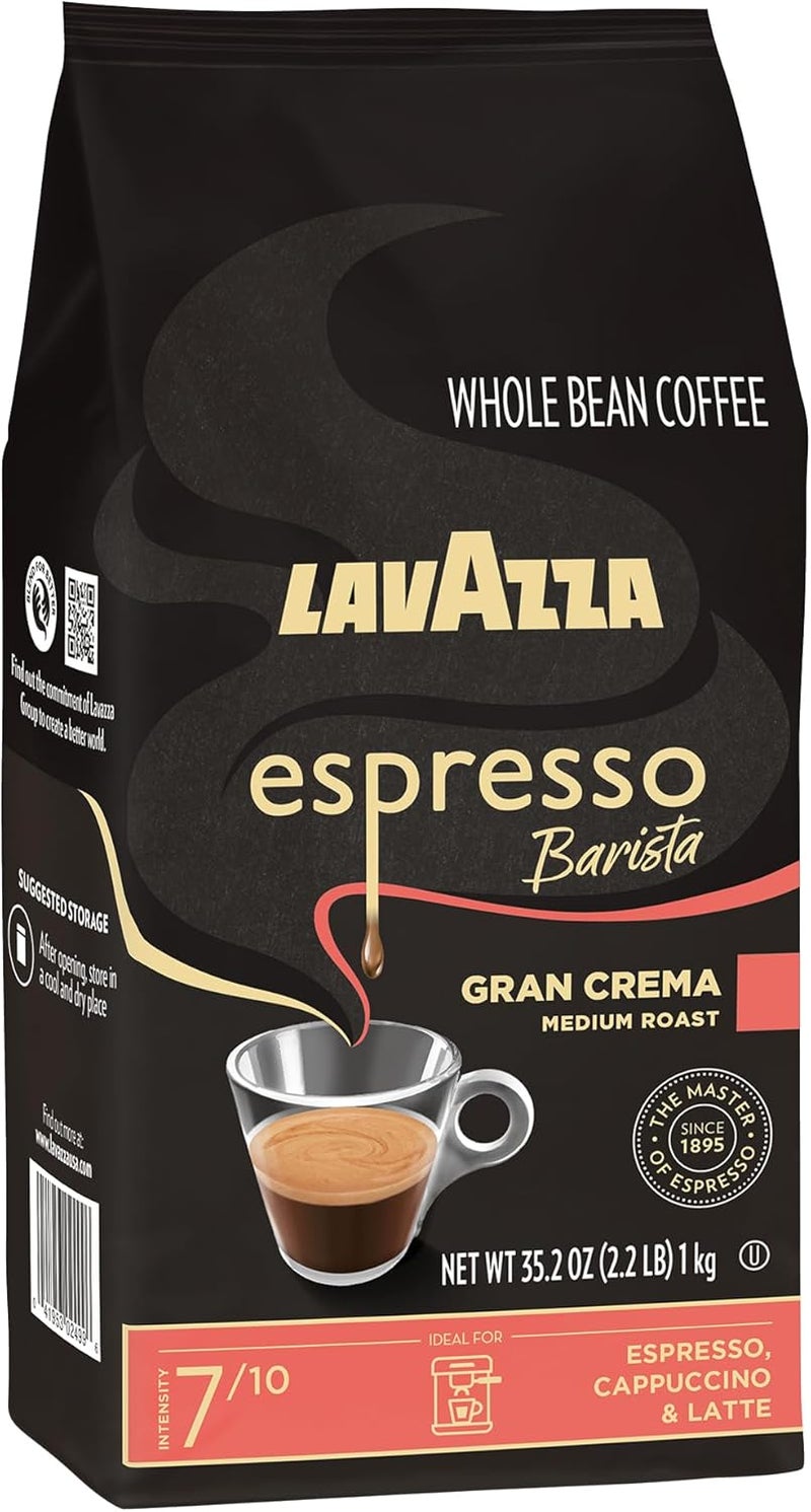Lavazza Espresso Barista Gran Crema Whole Bean Coffee Blend, Medium Roast - 2.2 LB (35.2 Ounce) - Image 2