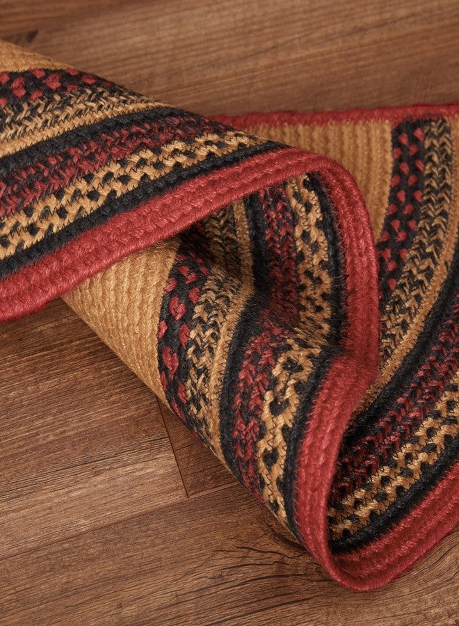 VHC Brands Cumberland Rustic Kitchen Rug, Cozy Natural & Dyed Jute Moose Pattern Tan Entryway Doormat Half Circle 16.5x33 - Image 5
