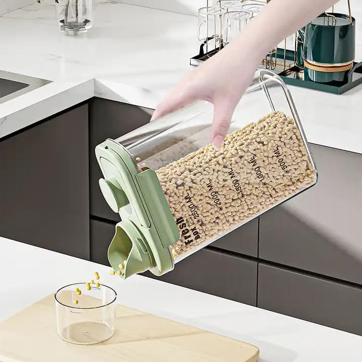 Crobat Rice Airtight Dry Food Storage Containers BPA Free Plastic Storage Bin Dispenser with Pourable Spout Measuring cup for Cereal Lentils Flour and Baking Supplies - Image 1