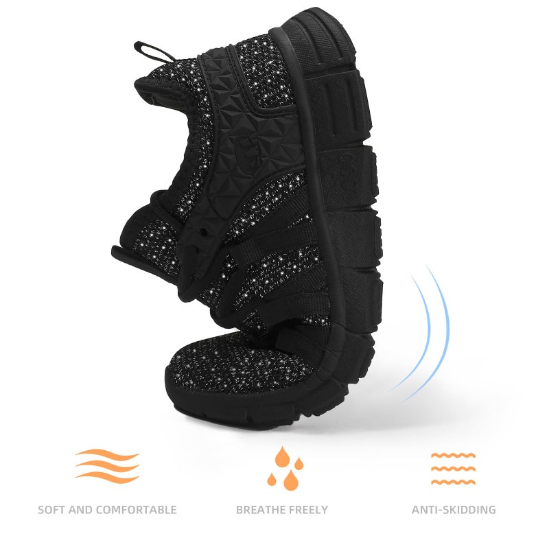 AOE Womens Walking Running Shoes Breathable Ultra Lightweight Mesh Tennis Athletic Shoes Non Slip Workout Gym Sneakers Silver Black 8women / 7men - Image 4