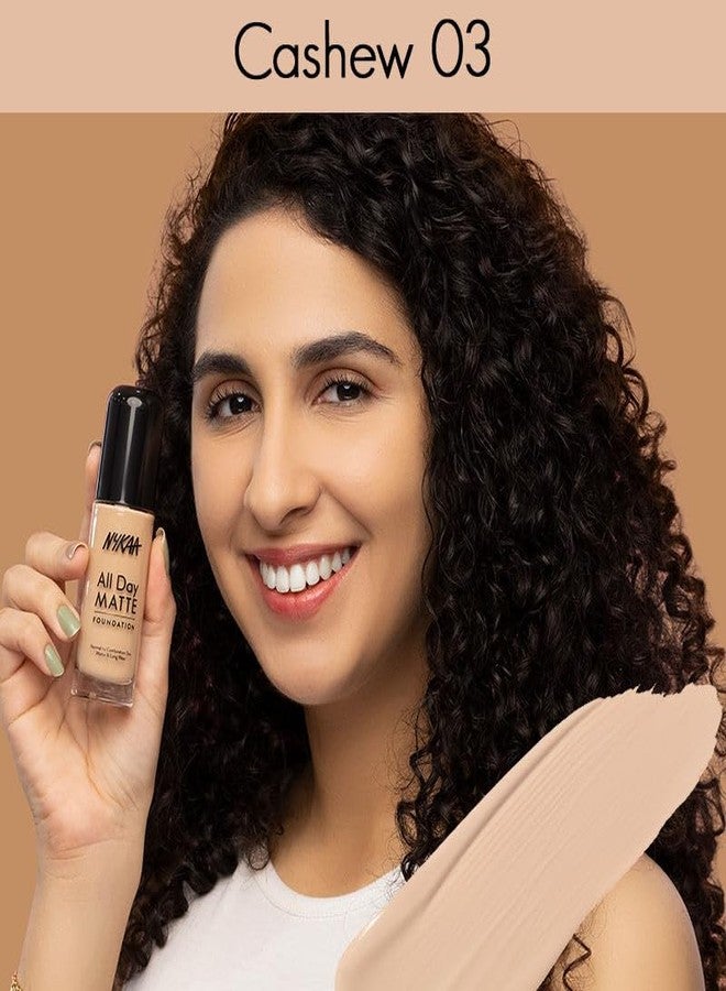 نيكا كريم أساس سائل غير لامع يدوم طويلاً من نايكا للبشرة العادية إلى المختلطة - لون الكاجو 03 - Image 4
