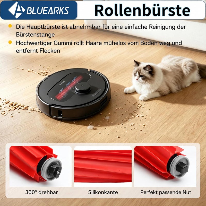 Bluearks 26-Piece Compatible with Roborock Qrevo Accessory Set Robot Vacuum Cleaner [Not for Q Revo S/Pro/Maxv], 2 Main Brushes, 4 HEPA Filters, 6 Side Brushes, 6 Wipes, 6 Dust Bags, Qrevo Replacement Moisture wear upgraded quality - Image 3