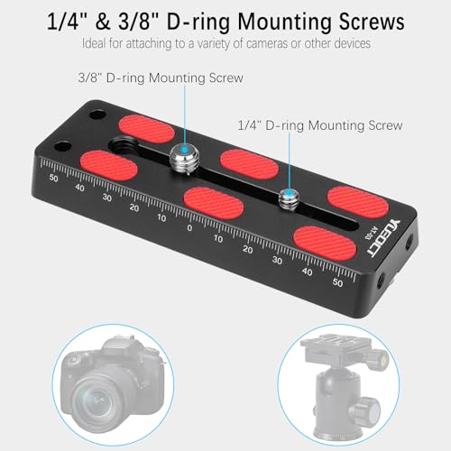 YUEOCT 120mm/4.72" Telescope Rail Bar Vixen Style Dovetail Mounting Plate, with 1/4" 3/8" D Ring Camera Screw for Telescope Saddle Mount Base OTA Equatorial Head Tripod Adapter Sky Astrophotography - Image 3