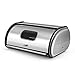 Flexzion Stainless Steel Countertop Bread Box Kitchen Storage, Roll Top Bread Box with Front Window for Homemade Cakes, - Image 2