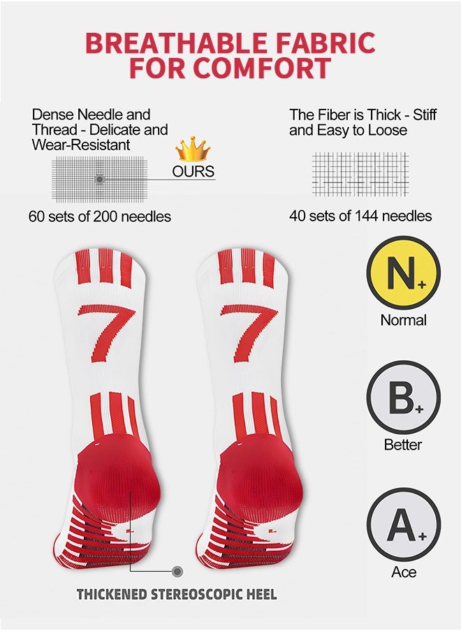 GROIC Elite Football Socks, Athletic Socks with 3D Ankle Protection, Soccer Socks Basketball Socks Running Socks with Anti Slip Grip Pads, Compression Cushion Sports Grip Socks Unisex  - Image 3