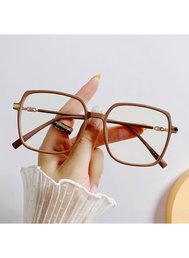 Generic Anti-blue Light Glasses Frame Frosted Coffee Elegant Frame Plain Face Street Shot Tide Plain Glasses Finished Myopia Glasses Direct Batch 