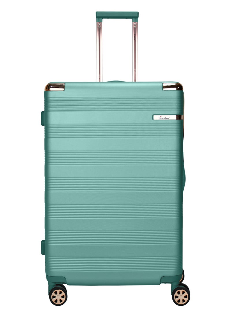 SENATOR - Hard Case Luggage Trolley For Unisex ABS Lightweight Travel Bag 4 Double Wheeled Suitcase With Built In TSA Type Lock A5125 Light Green - Image 1