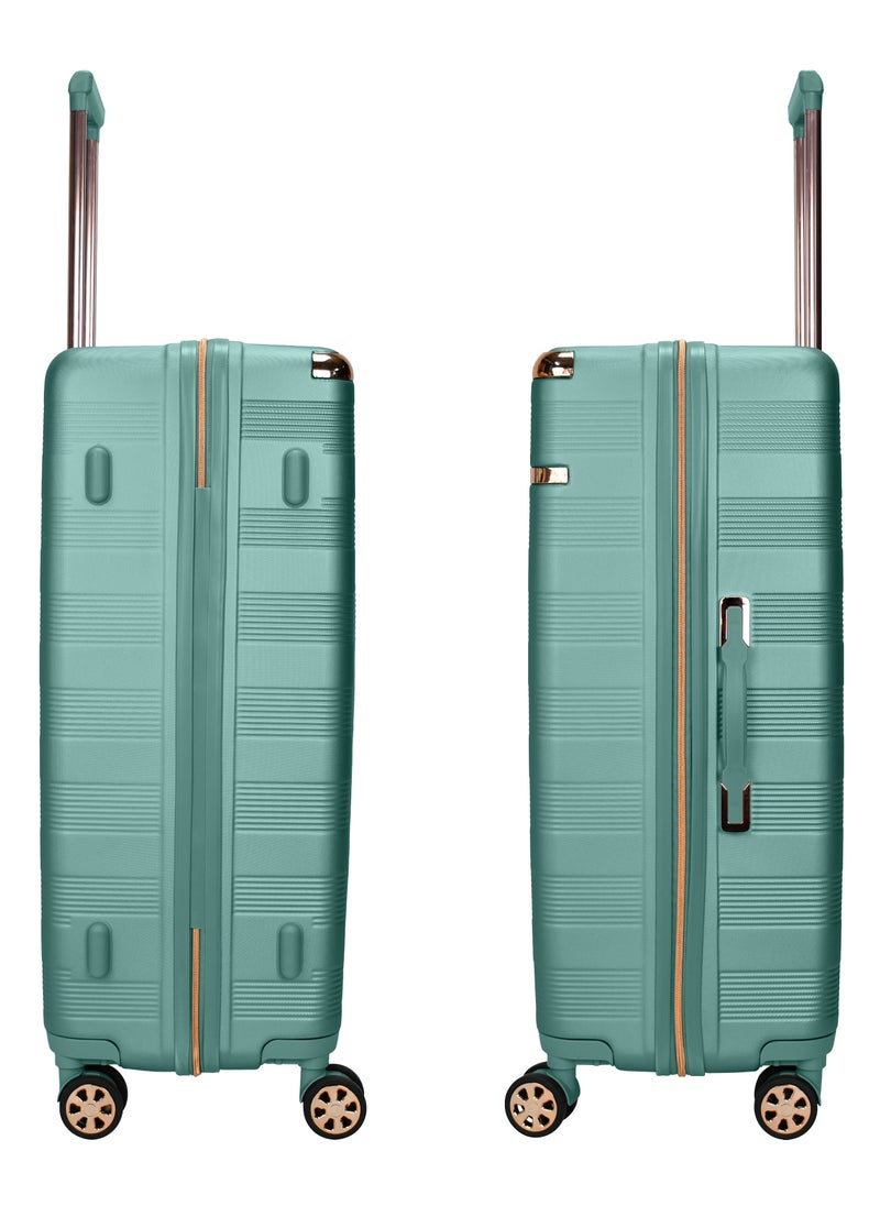 SENATOR - Hard Case Luggage Trolley For Unisex ABS Lightweight Travel Bag 4 Double Wheeled Suitcase With Built In TSA Type Lock A5125 Light Green - Image 1
