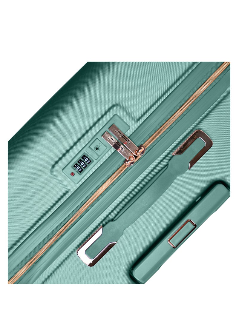 SENATOR - Hard Case Luggage Trolley For Unisex ABS Lightweight Travel Bag 4 Double Wheeled Suitcase With Built In TSA Type Lock A5125 Light Green - Image 1