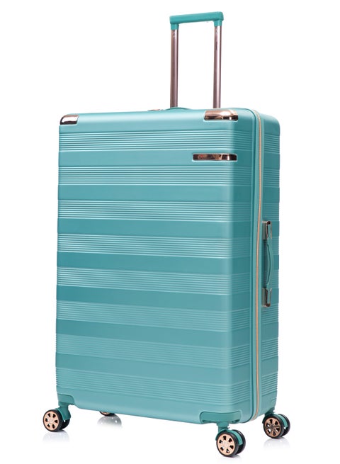 Hard Case Luggage Trolley For Unisex ABS Lightweight Travel Bag 4 Double Wheeled Suitcase With Built In TSA Type Lock A5125 Light Green