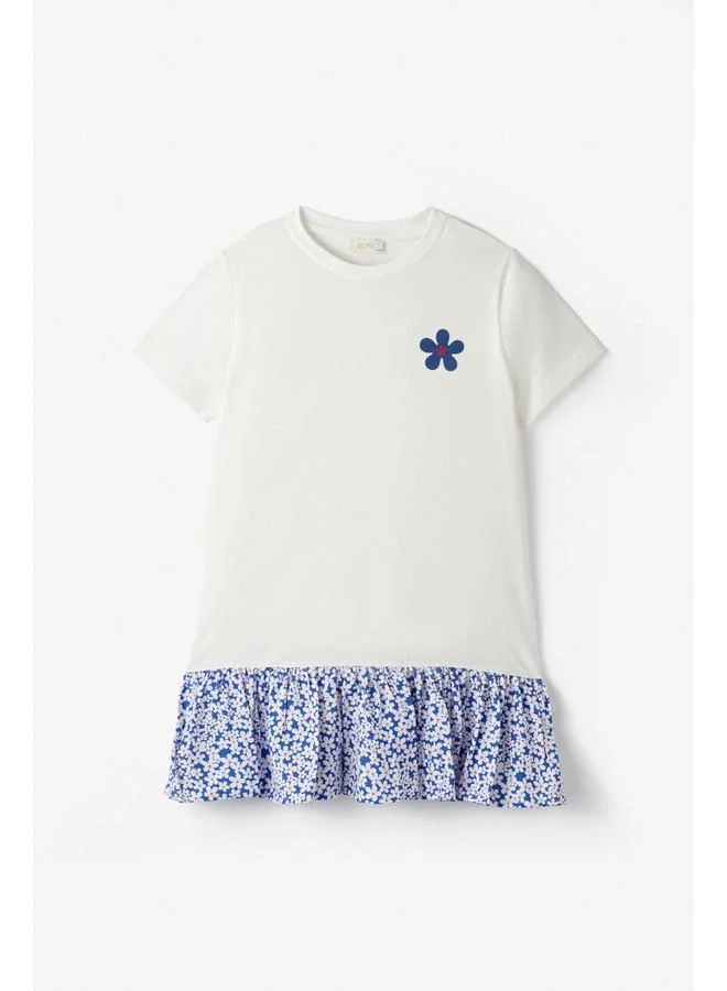 JUNE Floral Ruffle Hem Dress