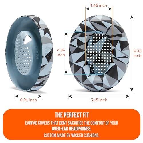 WC SweatZ XM4 - Patented Protective Earpad Sweat Covers for Sony WH1000XM4 by WC | Silicone Ear Covers for Sony WH-1000XM4 Headphones | Sweatproof & Easily Washable | Geo Grey - Image 5