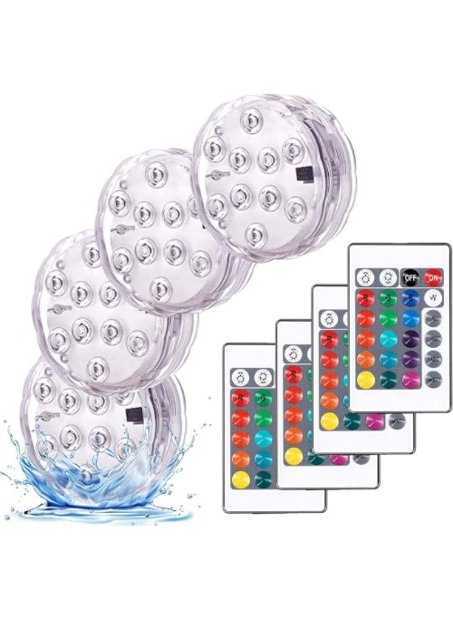Generic مصابيح LED غاطسة من جويز 16 لون متغير مقاوم للماء مع جهاز تحكم عن بعد حمام سباحة تعمل بالبطارية مصباح صغير لحمام السباحة وقاعدة المزهرية والبركة وحوض الاستحمام الساخن والديكور والحفلات  - Image 1