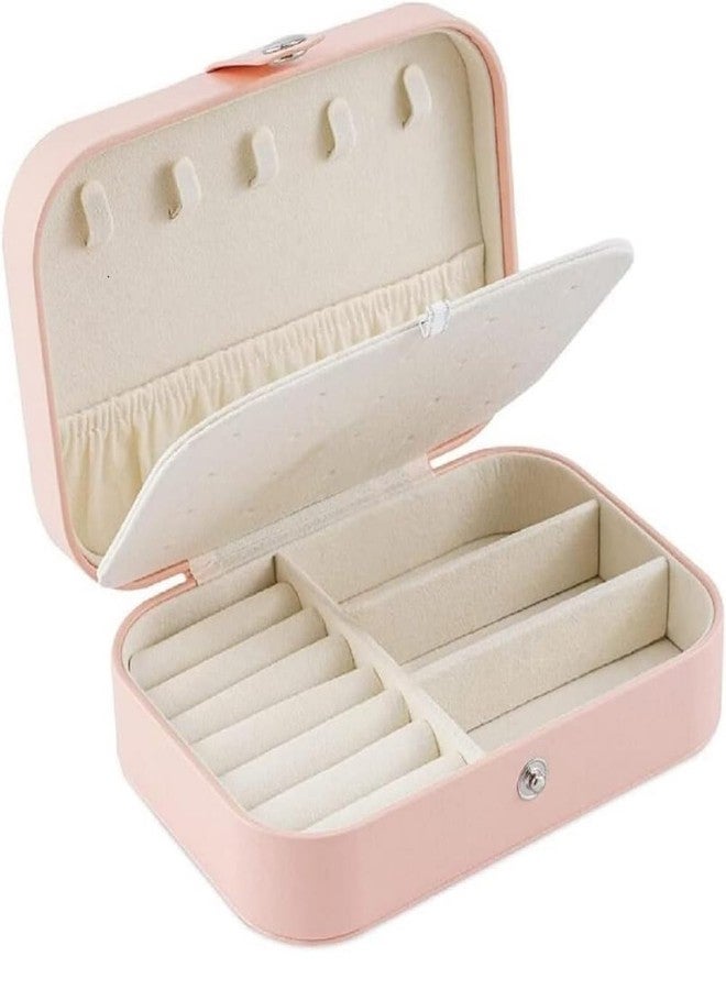 N M Z Leather Double Layer Mini Travel Jewelry Box with Necklace Hanger, Earring, Ring Storage Box For Women & Girls (Multi Colour) (1 Pc) - Image 1