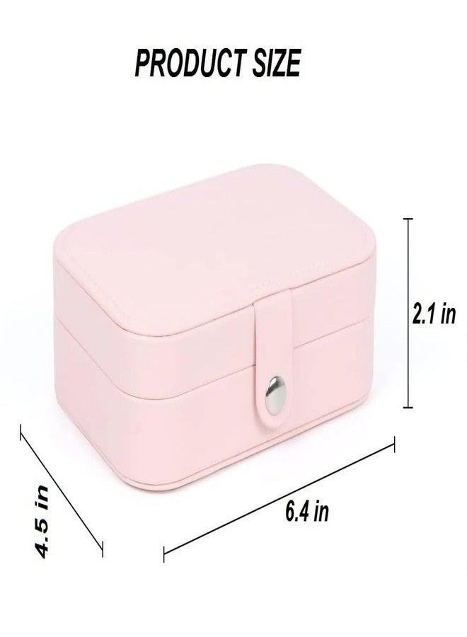 N M Z Leather Double Layer Mini Travel Jewelry Box with Necklace Hanger, Earring, Ring Storage Box For Women & Girls (Multi Colour) (1 Pc) - Image 3
